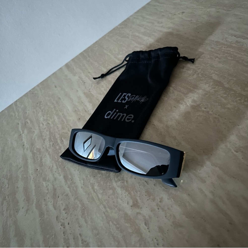 Les Do Makeup x Dime Matte Black & Grey with Silver Mirror Polarized Sunglasses